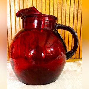 Ruby Red Pitcher Vintage